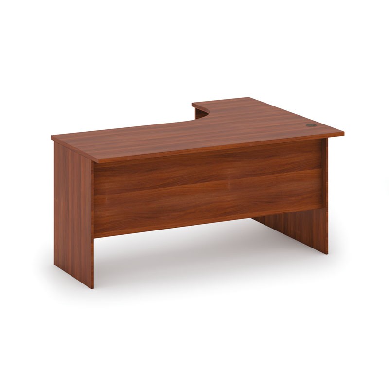 B2B Partner Ergonomischer Eckschreibtisch MIRELLI, 140x120 cm, links, Nussbaum