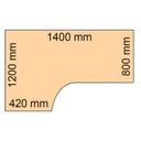 Ergonomischer Eckschreibtisch MIRELLI, 140x120 cm, links, weiß/Eiche Sonoma