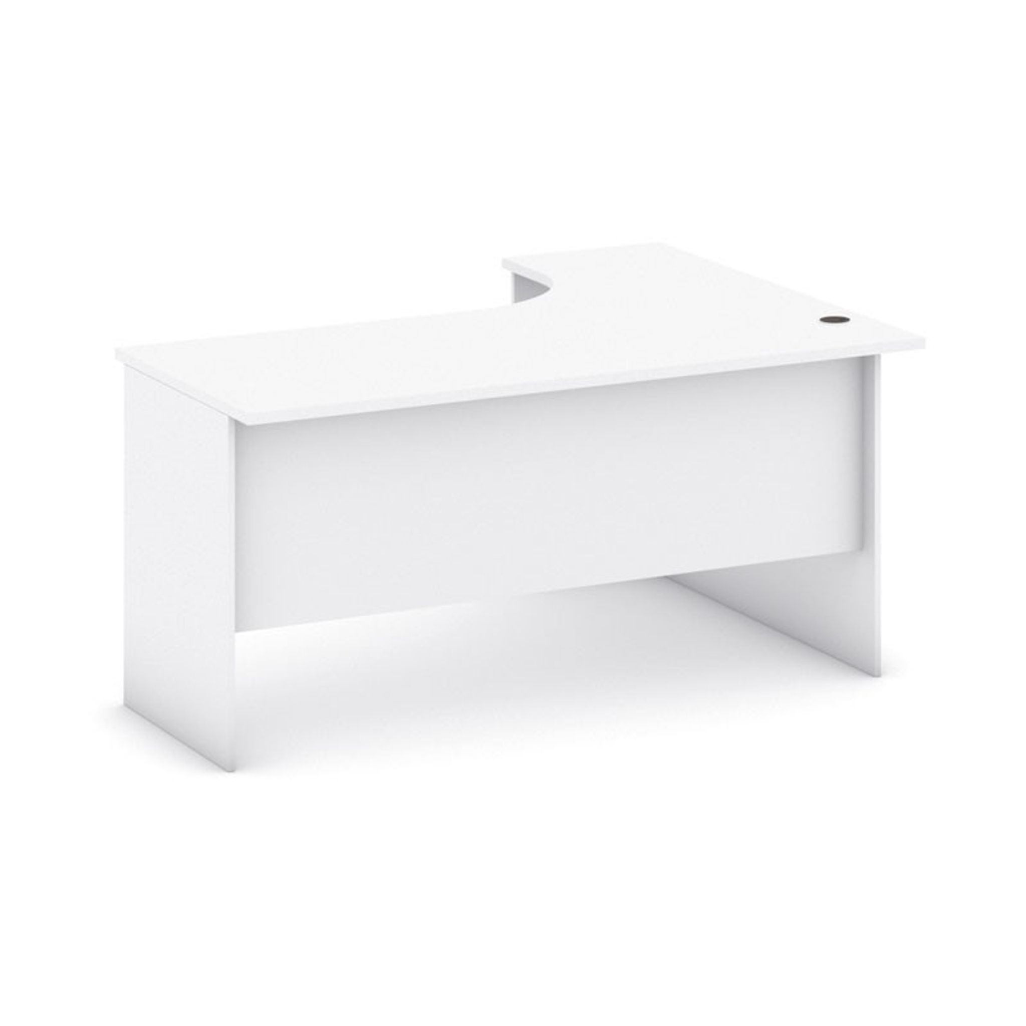 Ergonomischer Eckschreibtisch MIRELLI, 140x120 cm, links, weiß