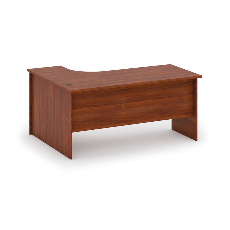 B2B Partner Ergonomischer Eckschreibtisch MIRELLI, 140x120 cm, rechts, Nussbaum