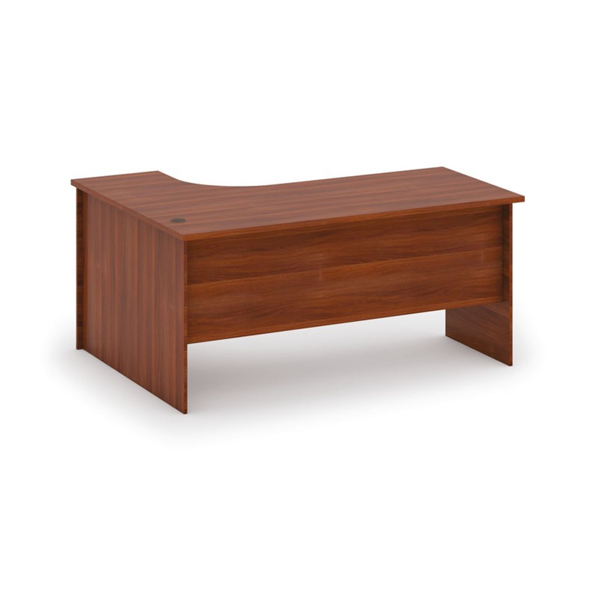 Ergonomischer Eckschreibtisch MIRELLI, 140x120 cm, rechts, Nussbaum