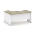 Ergonomischer Eckschreibtisch MIRELLI, 140x120 cm, rechts, weiß/Eiche Sonoma