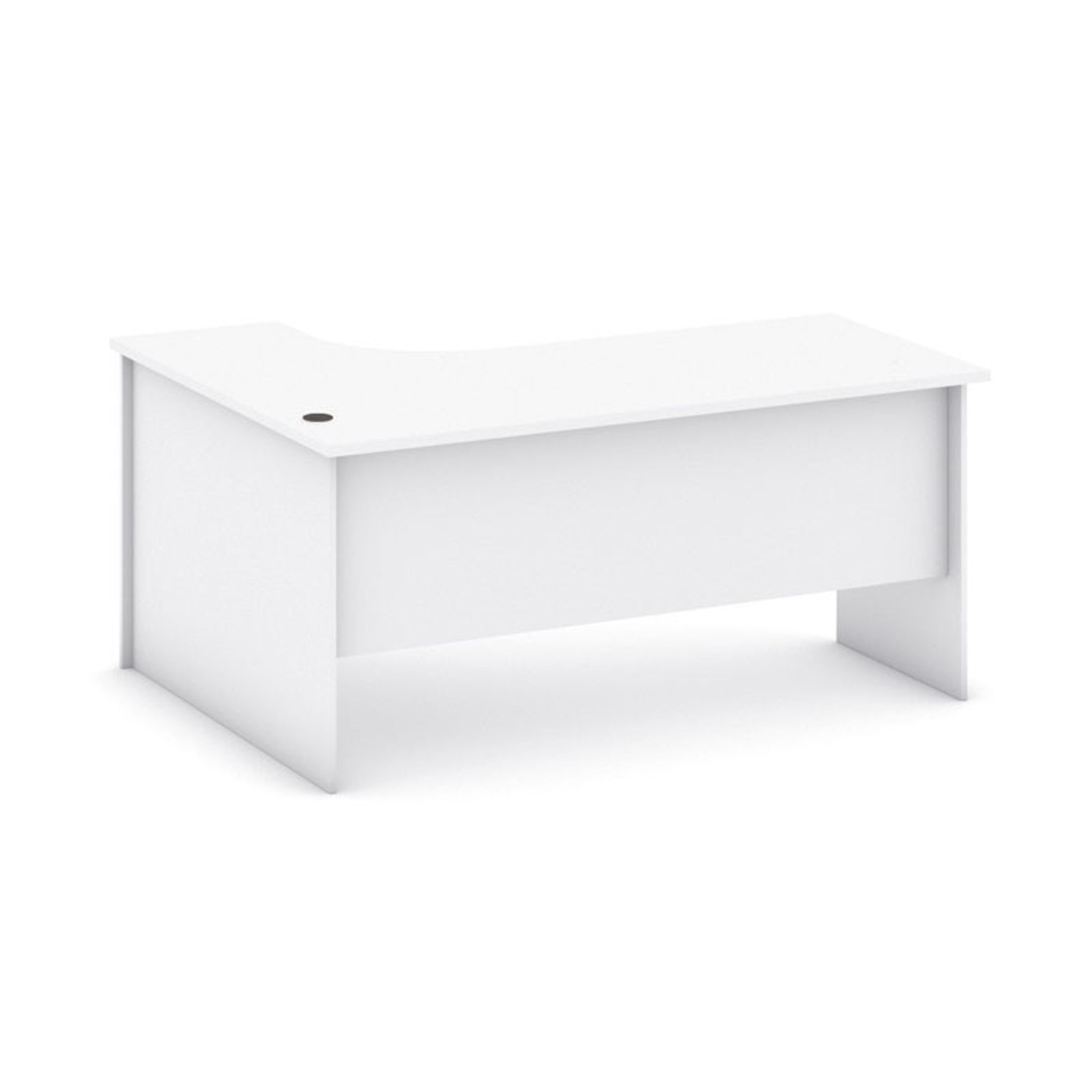 Ergonomischer Eckschreibtisch MIRELLI, 140x120 cm, rechts, weiß