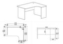 Ergonomischer Eckschreibtisch MIRELLI, 140x120 cm, rechts, weiß