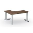 Ergonomischer Eckschreibtisch PRIMO FLEXIBLE, 160x140 cm, Nussbaum