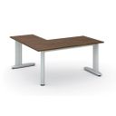 Ergonomischer Eckschreibtisch PRIMO FLEXIBLE, 160x160 cm, Nussbaum