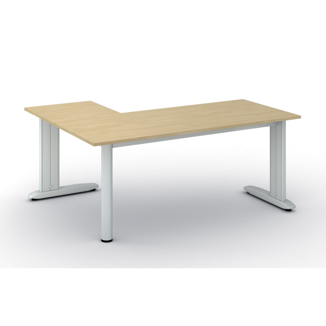 B2B Partner Ergonomischer Eckschreibtisch PRIMO FLEXIBLE, 180x140 cm, Birke