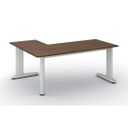 Ergonomischer Eckschreibtisch PRIMO FLEXIBLE, 180x140 cm, Nussbaum