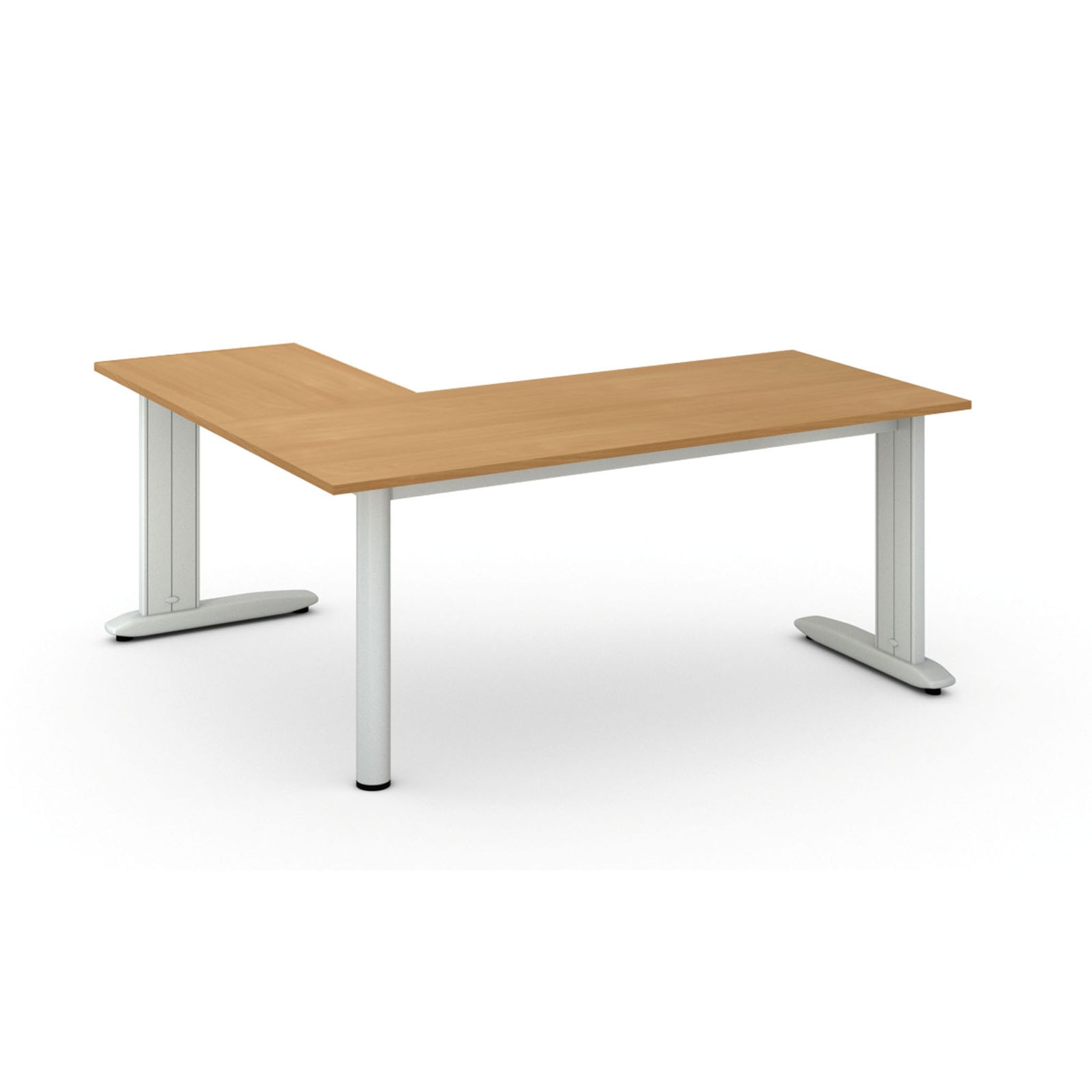 Ergonomischer Eckschreibtisch PRIMO FLEXIBLE, 180x160 cm, Buche