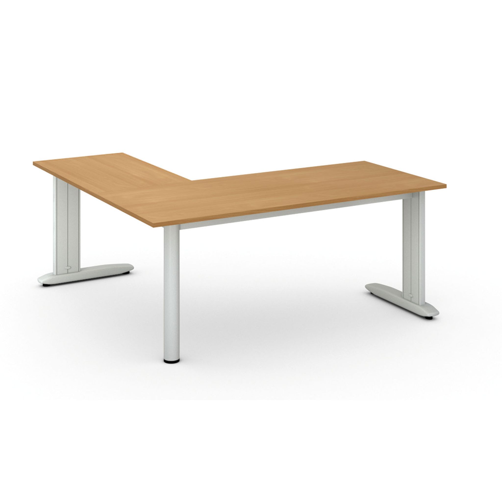 Ergonomischer Eckschreibtisch PRIMO FLEXIBLE, 180x180 cm, Buche