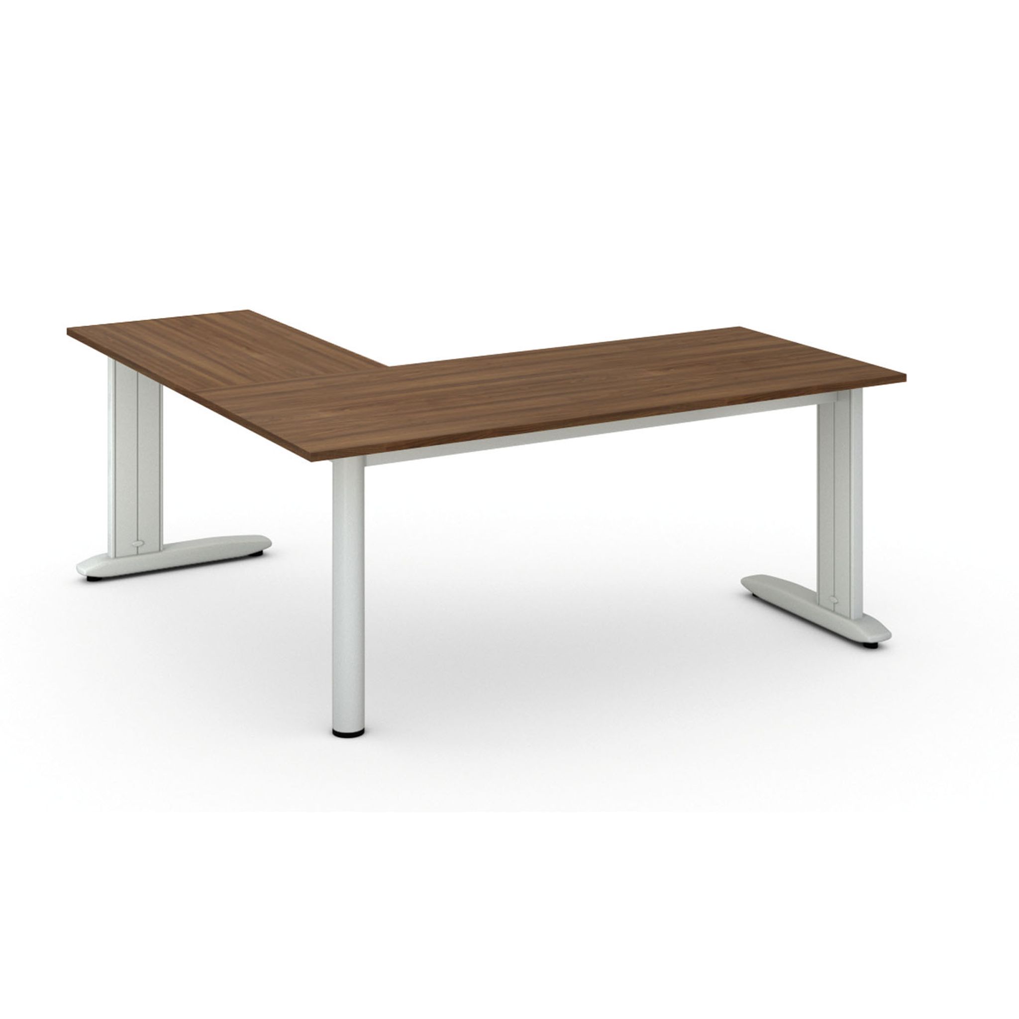 Ergonomischer Eckschreibtisch PRIMO FLEXIBLE, 180x180 cm, Nussbaum