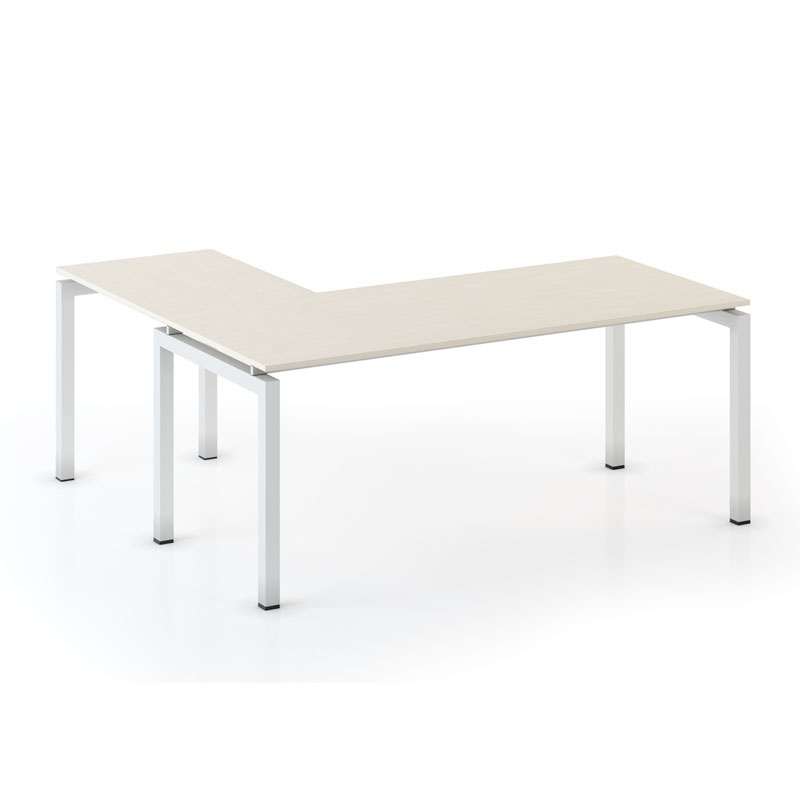 B2B Partner Ergonomischer Eckschreibtisch PRIMO SQUARE, 180x180 cm, Birke