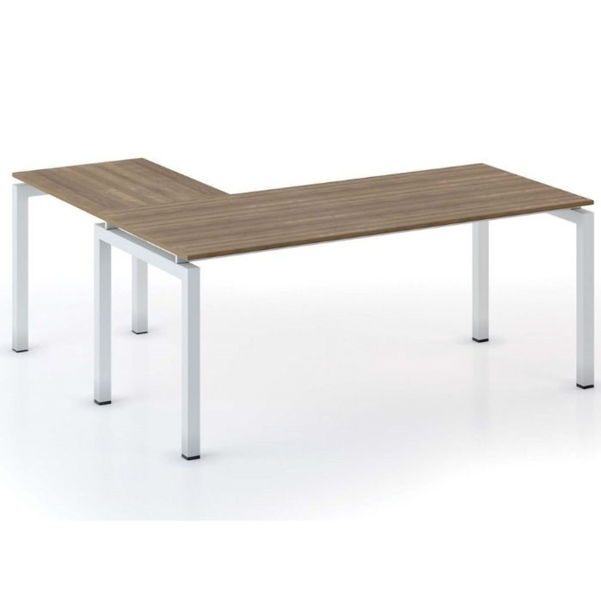 Ergonomischer Eckschreibtisch PRIMO SQUARE, 180x180 cm, Nussbaum