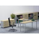 Ergonomischer Eckschreibtisch PRIMO SQUARE, 180x180 cm, Nussbaum