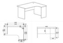 Ergonomischer Schreibtisch MIRELLI A+, rechts, Birke