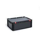 ESD Eurobox mit Deckel 600 x 400 x 235 mm ESD Eurobox mit Deckel 600 x 400 x 235 mm