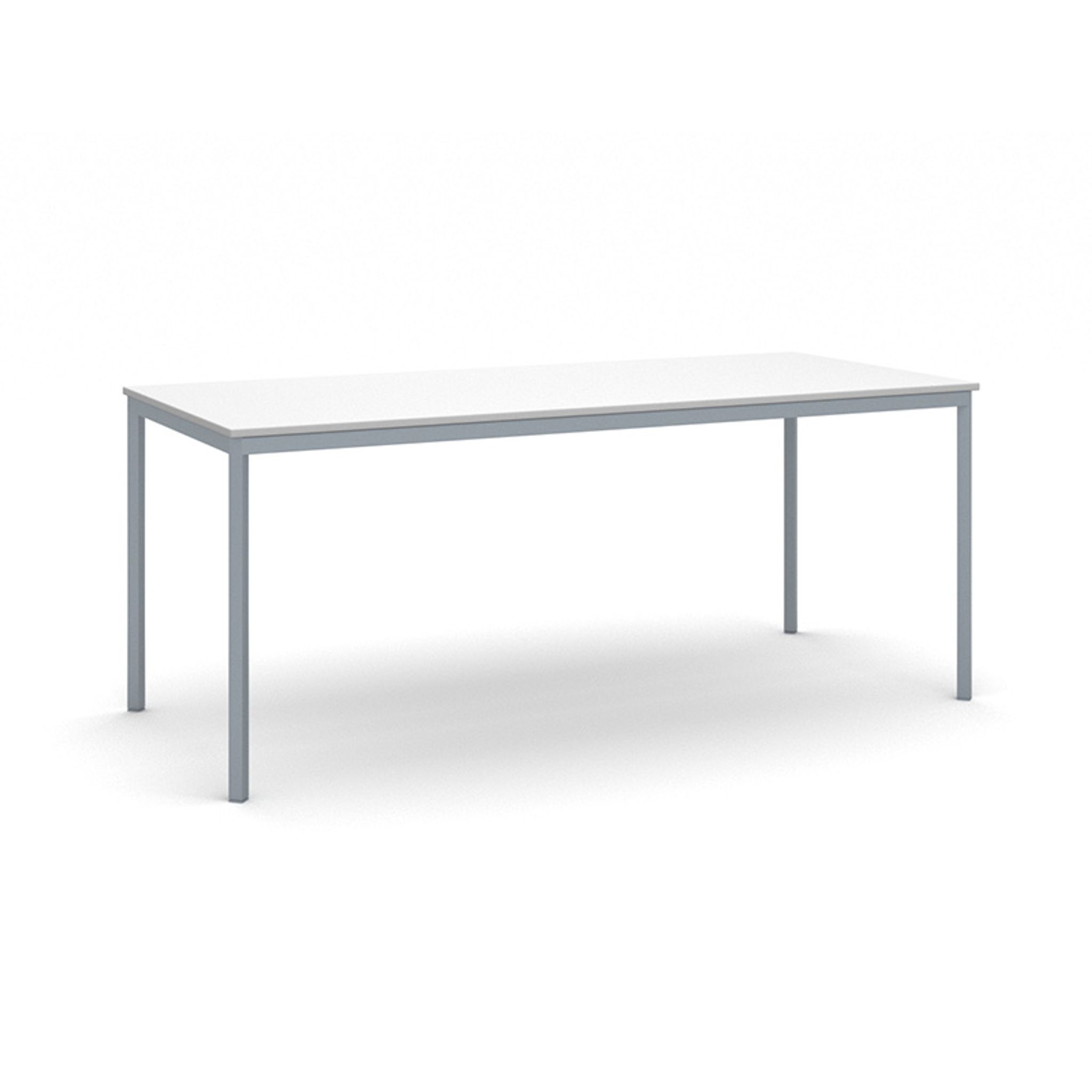 Esstisch, 1800 x 800 mm, Gestell dunkelgrau, weiß