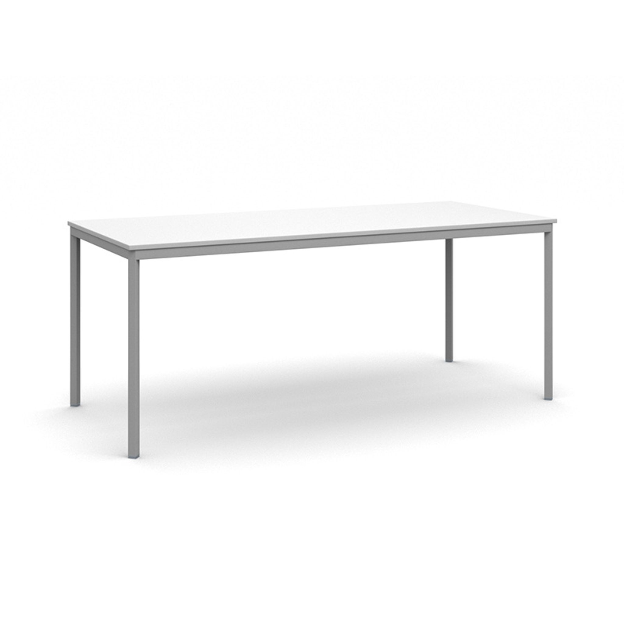 Esstisch, 1800 x 800 mm, Gestell grau, weiß