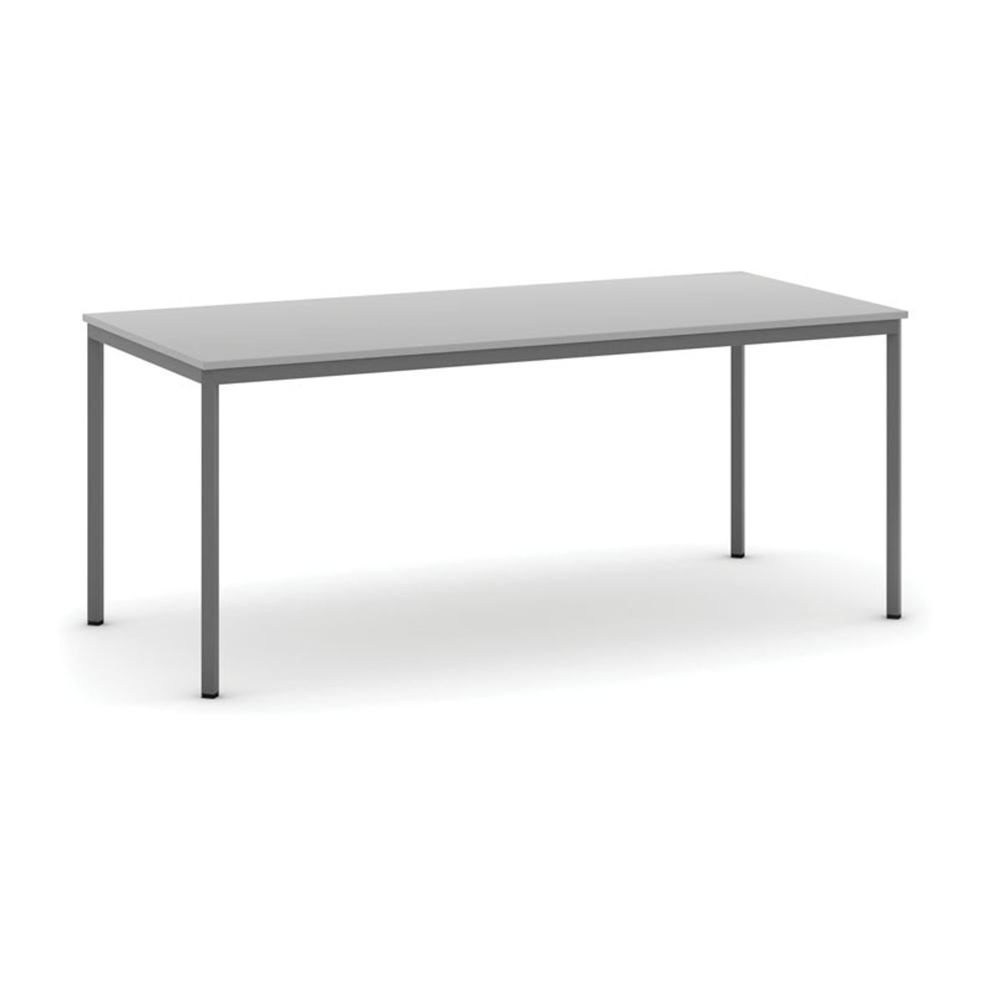 Esstisch, 1800 x 800 mm, Platte grau, Tischgestell dunkelgrau