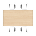 Esstisch, 1800 x 800 mm, Tischgestell grau, Birke