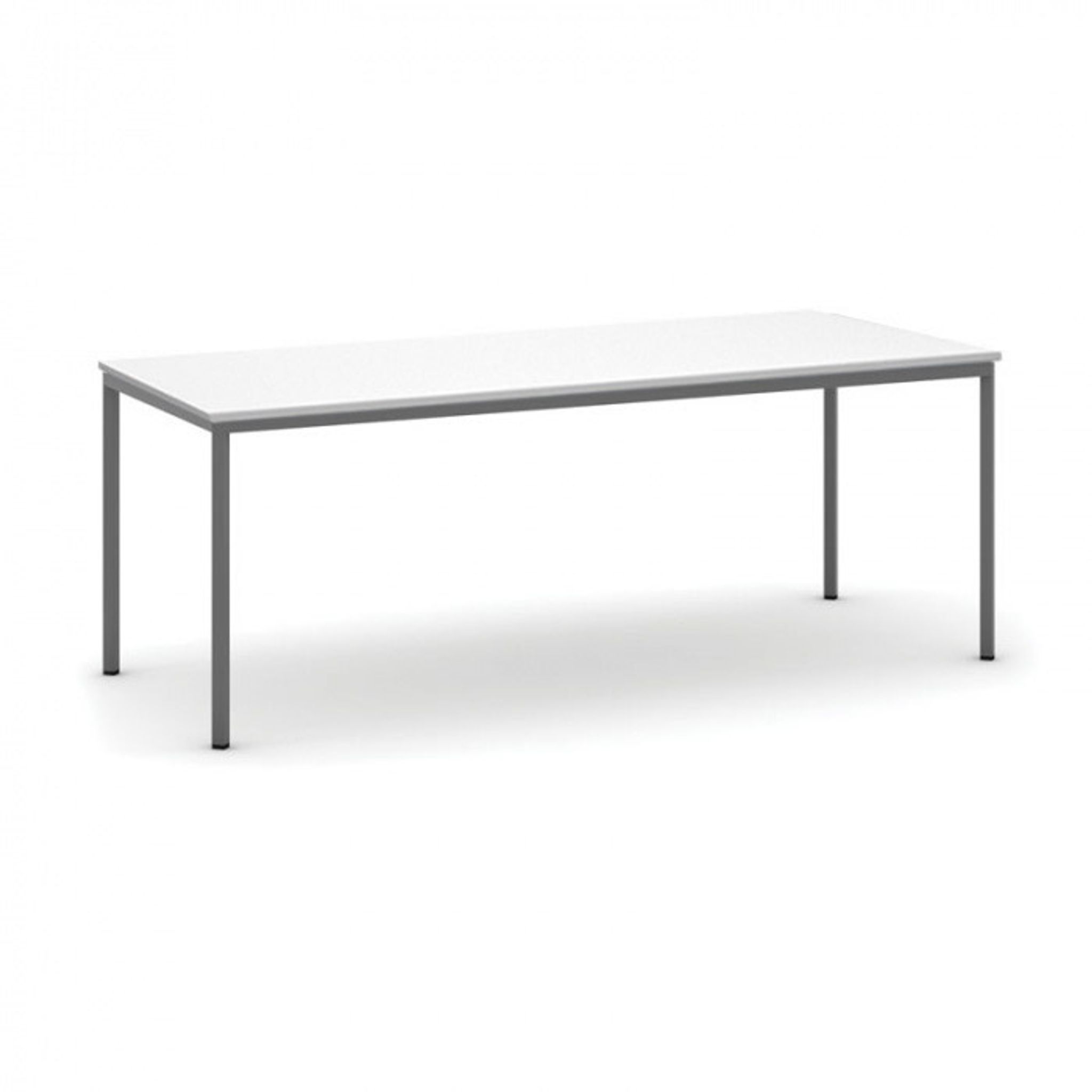Esstisch, 2000 x 800 mm, Gestell dunkelgrau, weiß