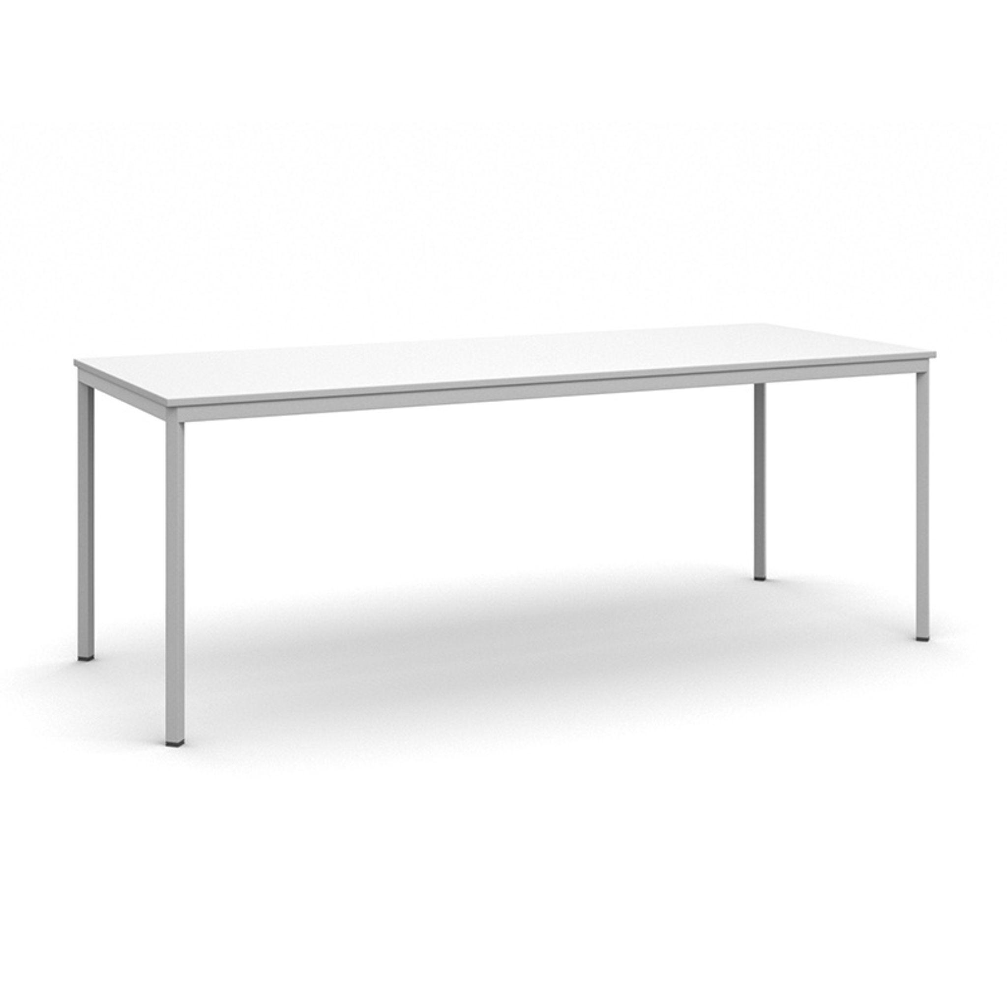 Esstisch, 2000 x 800 mm, Gestell grau, weiß