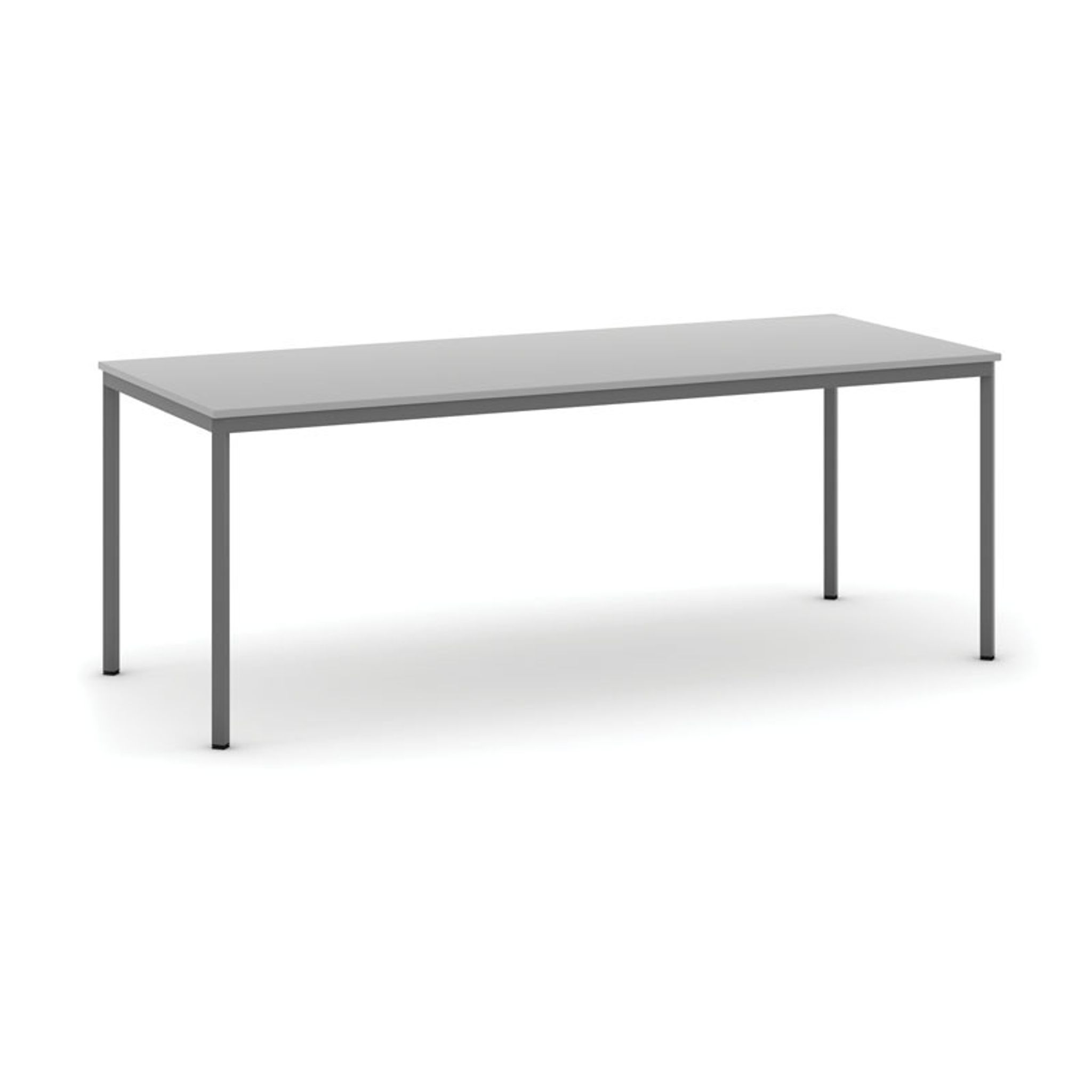 Ësstisch, 2000 x 800 mm, Tischgestell dunkelgrau, grau