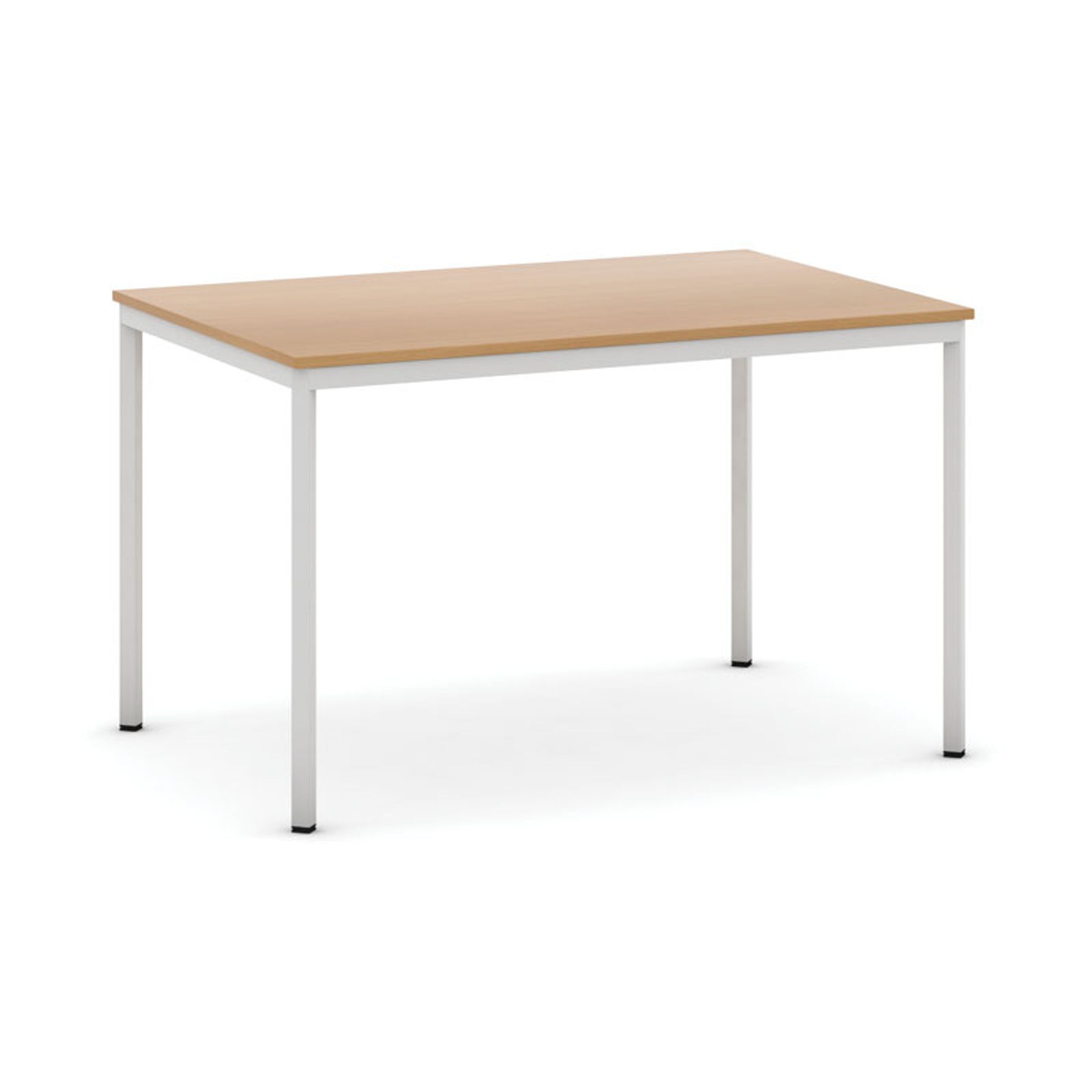 Esstisch BASIC, 120x80 cm, graues Metallgestell, Buche