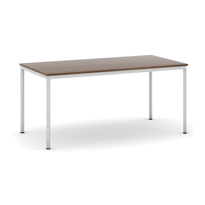 B2B Partner Esstisch BASIC, 160x80 cm, graues Metallgestell, Nussbaum
