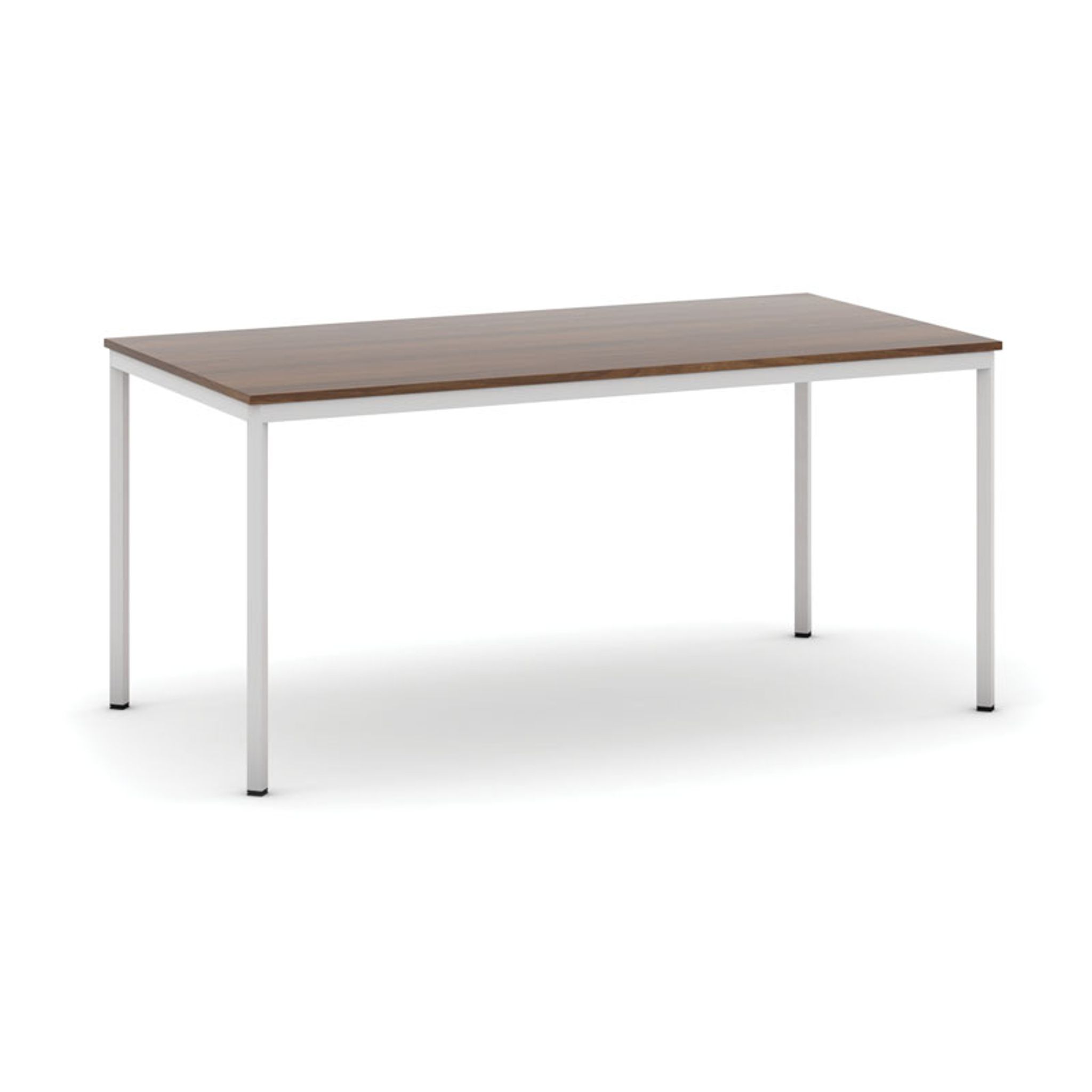 Esstisch BASIC, 160x80 cm, graues Metallgestell, Nussbaum