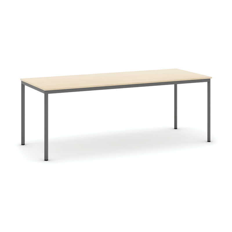 B2B Partner Esstisch BASIC, 200x80 cm, dunkelgraues Metallgestell, Birke
