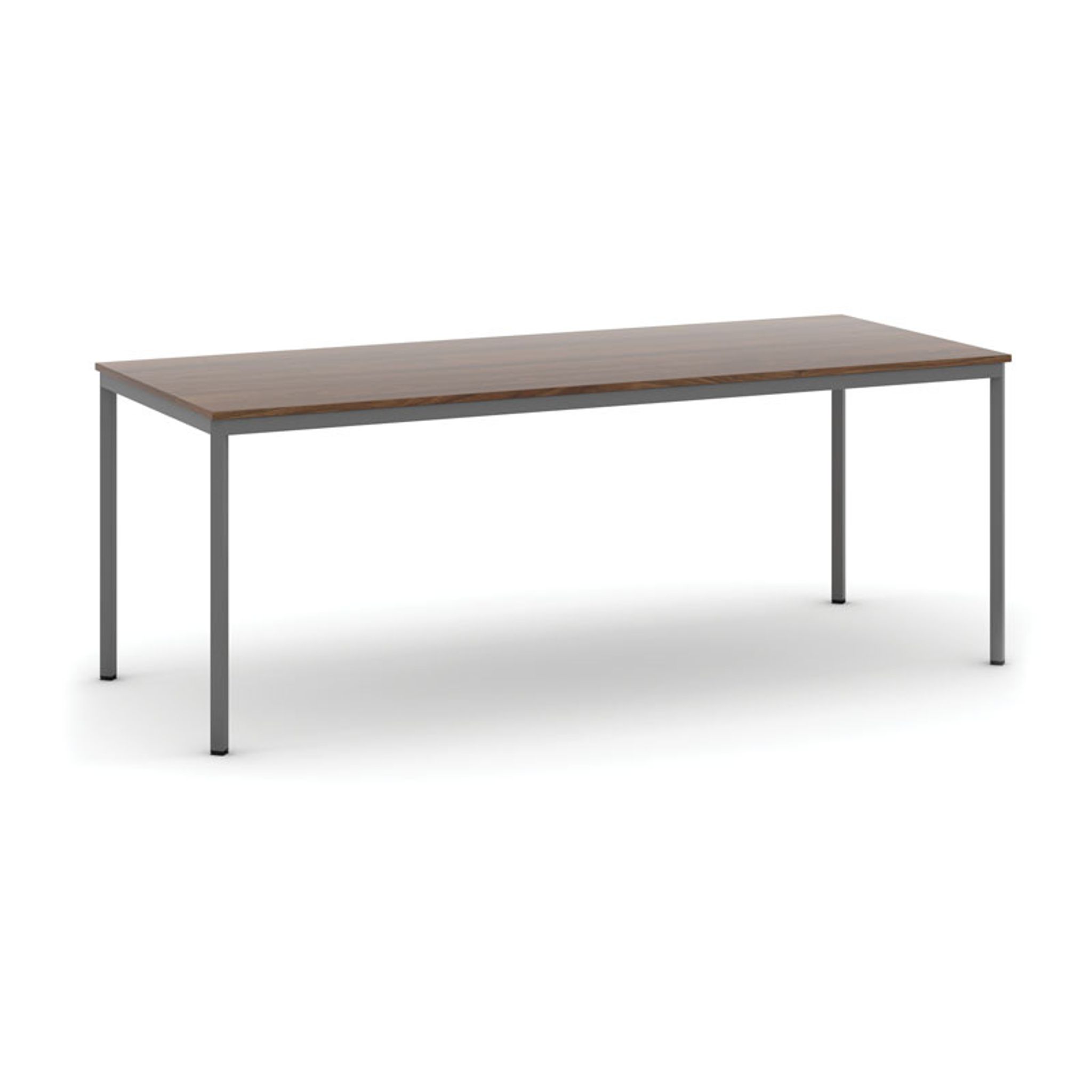 Esstisch BASIC, 200x80 cm, dunkelgraues Metallgestell, Nussbaum