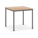 Esstisch BASIC, 80x80 cm, dunkelgraues Metallgestell, Buche