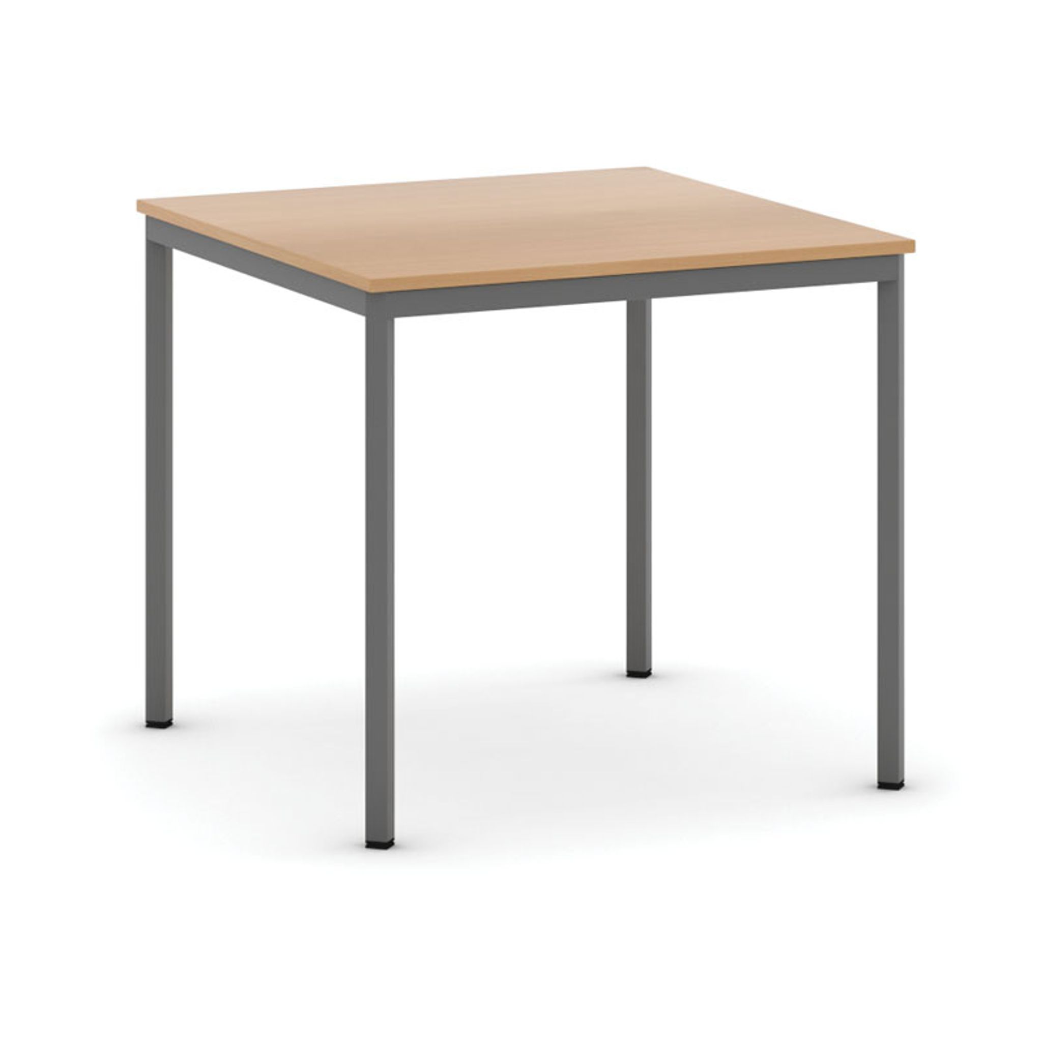 Esstisch BASIC, 80x80 cm, dunkelgraues Metallgestell, Buche