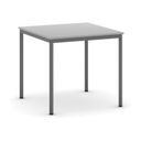 Esstisch BASIC, 80x80 cm, dunkelgraues Metallgestell, grau