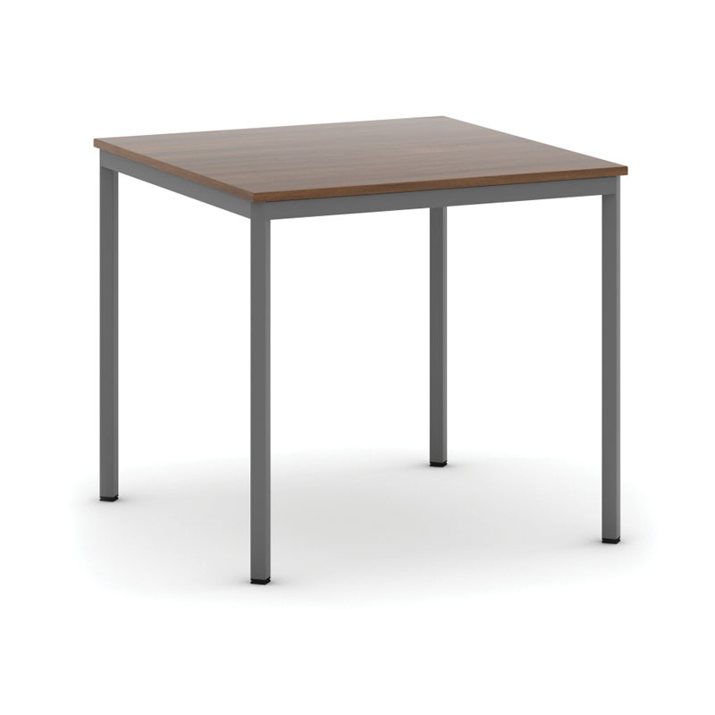 B2B Partner Esstisch BASIC, 80x80 cm, dunkelgraues Metallgestell, Nussbaum