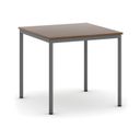 Esstisch BASIC, 80x80 cm, dunkelgraues Metallgestell, Nussbaum