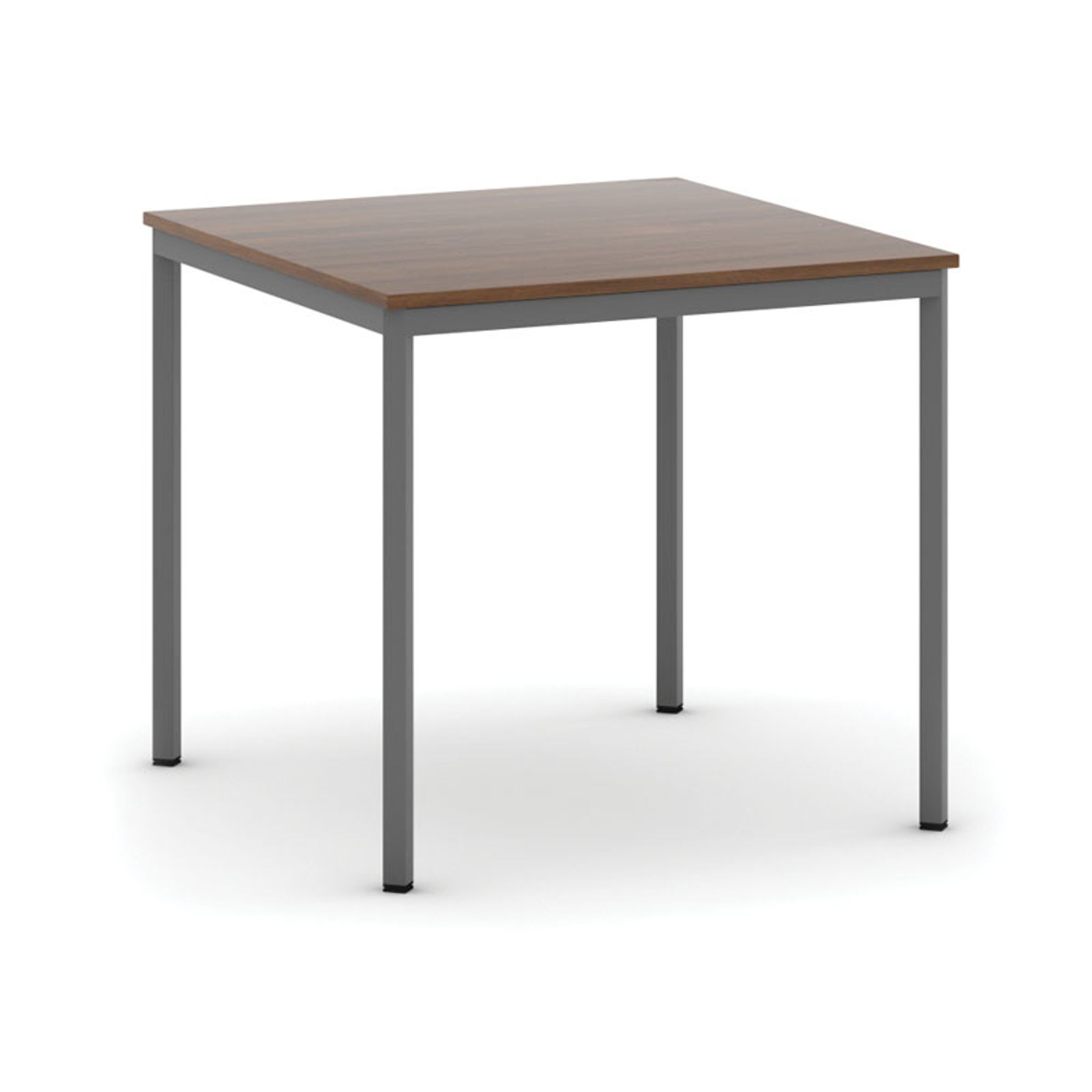 Esstisch BASIC, 80x80 cm, dunkelgraues Metallgestell, Nussbaum
