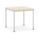 Esstisch BASIC, 80x80 cm, graues Metallgestell, Birke