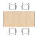 Esstisch TRIVIA, dunkelgraue Konstruktion, 1200 x 800 mm, Birke