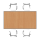 Esstisch TRIVIA, dunkelgraue Konstruktion, 1600 x 800 mm, Buche
