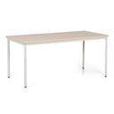Esstisch TRIVIA, graues Metallgestell, 160x80 cm, Birke