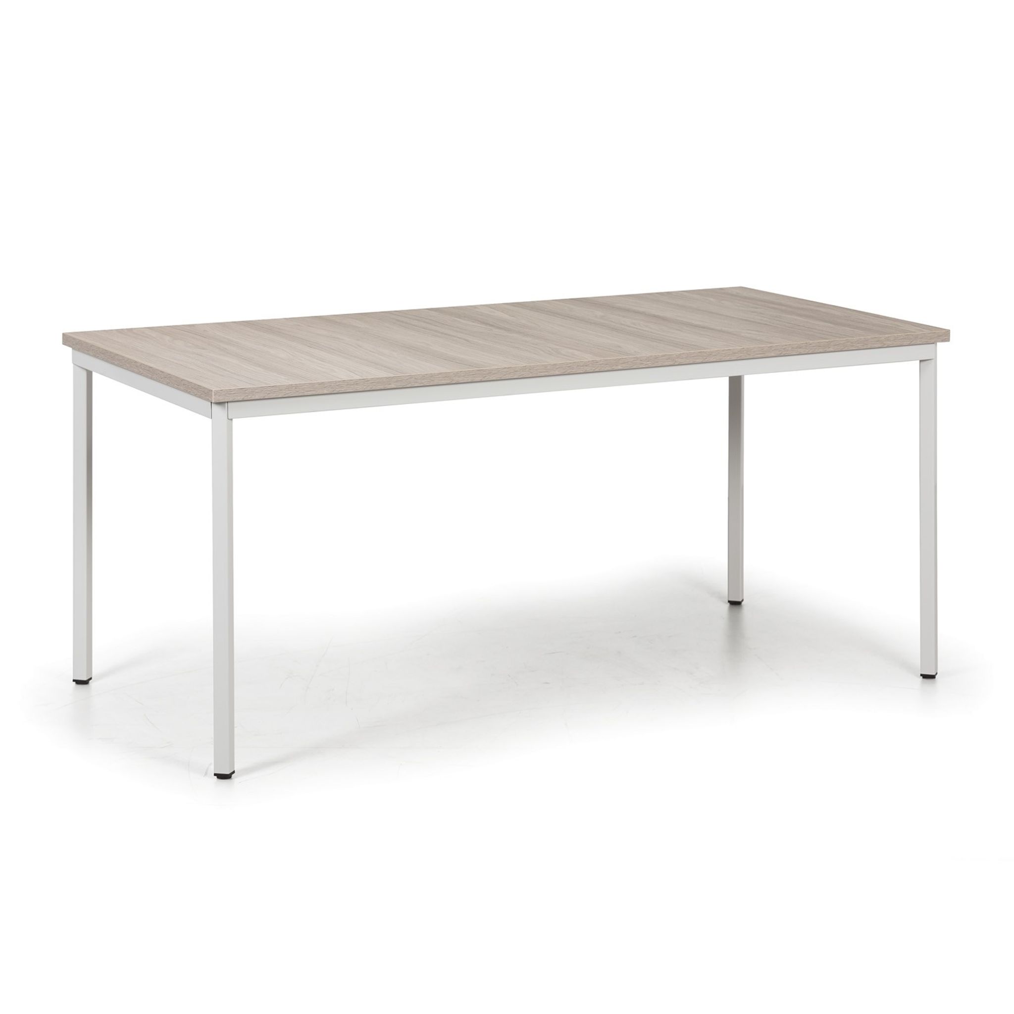 Esstisch TRIVIA, graues Metallgestell, 160x80 cm, Eiche natur