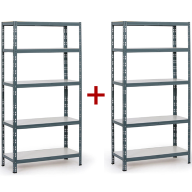 Fachbodenregal  1+1 GRATIS, 1790x900x500 mm, Traglast 175 kg