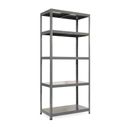 Fachbodenregal 1+1 GRATIS, 1800x900x600 mm, 5 Fachböden, Tragkraft 175 kg, RAL 7031