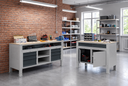 Fahrbare Werkbank G9, 1 Ablage, 5 Schubladen, 1180 x 595 x 865-1130 mm, grau/Graphit Fahrbare Werkbank G9, 1 Ablage, 5 Schubladen, 1180 x 595 x 865-1130 mm, grau/Graphit