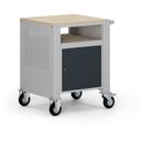 Fahrbarer Container G9, 1 Ablage, 1 Schrank, 675 x 595 x 865-1130 mm, grau/Graphit Fahrbarer Container G9, 1 Ablage, 1 Schrank, 675 x 595 x 865-1130 mm, grau/Graphit