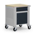 Fahrbarer Container G9, 1 Schrank, 1 Schublade, 675 x 595 x 865-1130 mm, grau/Graphit