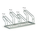 Fahrradständer 1+1 GRATIS, boden, Zwei Radbreiten von 55 und 80 mm, für 4 Räder