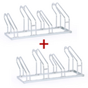 Fahrradständer 1+1 GRATIS, boden, Zwei Radbreiten von 55 und 80 mm, für 4 Räder